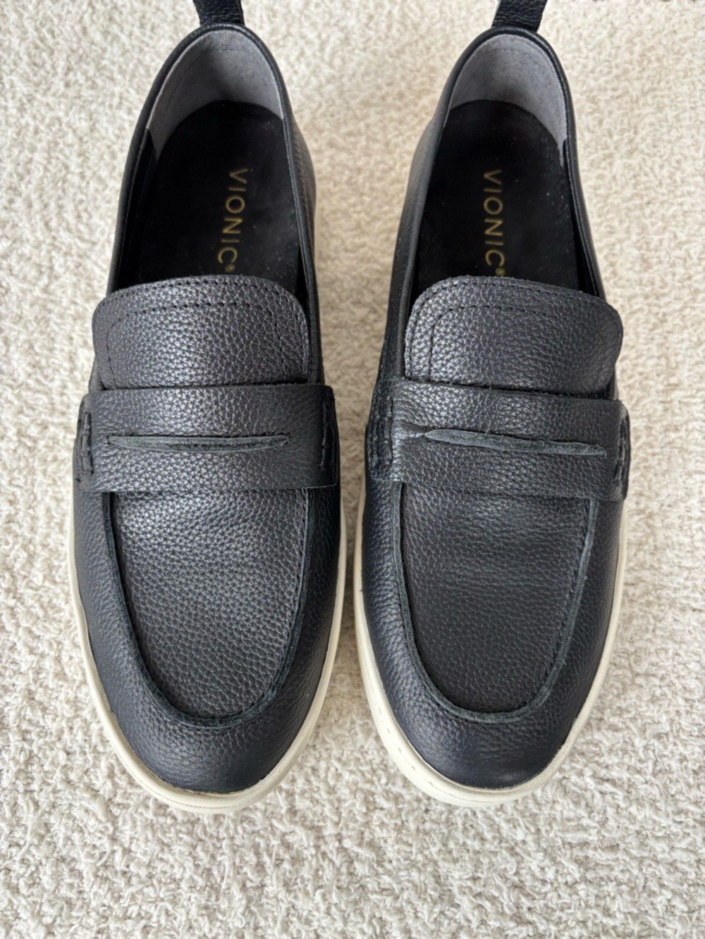 Vionic Shoes Womens 9 Pebbled Black Chantel Penny Loafer Slip On Comfort Sneaker - Picture 6 of 11